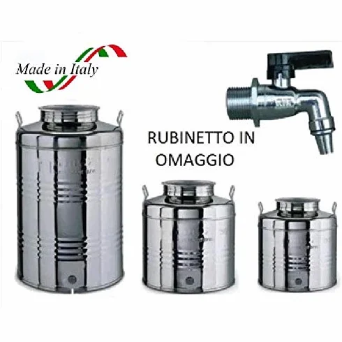 Contenedor bidón barril para aceite y alimentos de acero inoxidable (modelo 2 L)