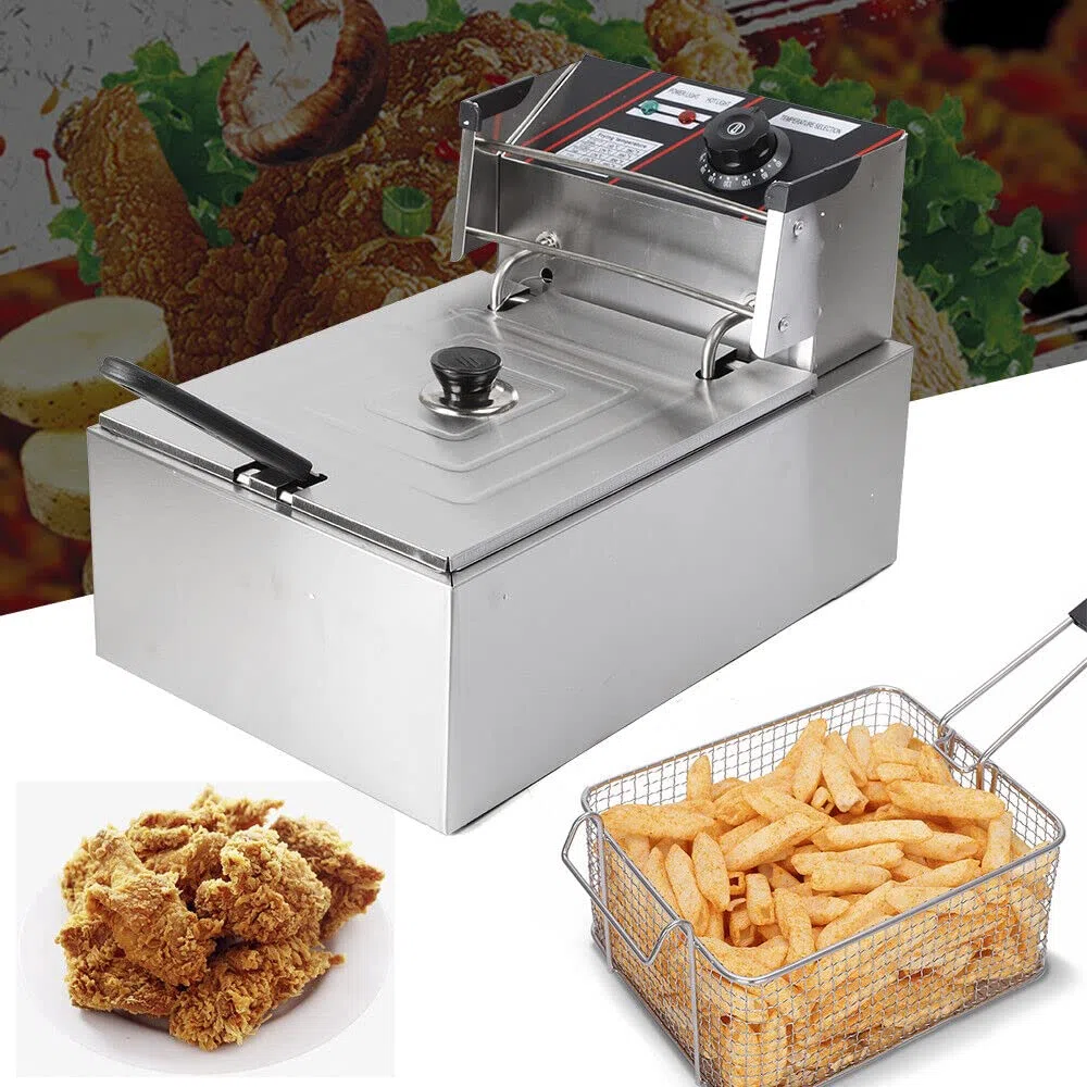 5.5 Litros Freidora Eléctrica Freidora Termostato Inox Deep Fry,Freidora eléctrica,Freidora Con Cesta