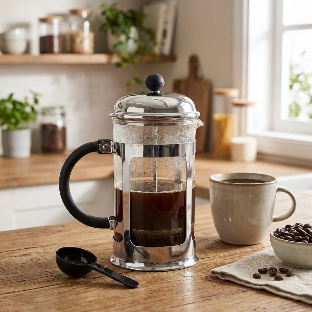 Suinga Cafetera Vidrio Francesa | Cafetera 6 Tazas 800 ml | Permite preparar Te Café Leche Chocolate Leche Infusiones