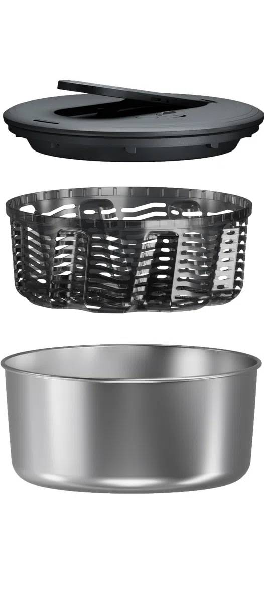 Zyliss Swift Dry Centrifugadora de Lechuga Pequeña de Acero Inoxidable 3,5 L, Escurridor Lechuga, Sin BPA, Base antideslizante, Tecnología AquaVent, Botón de parada, Apta para lavavajillas