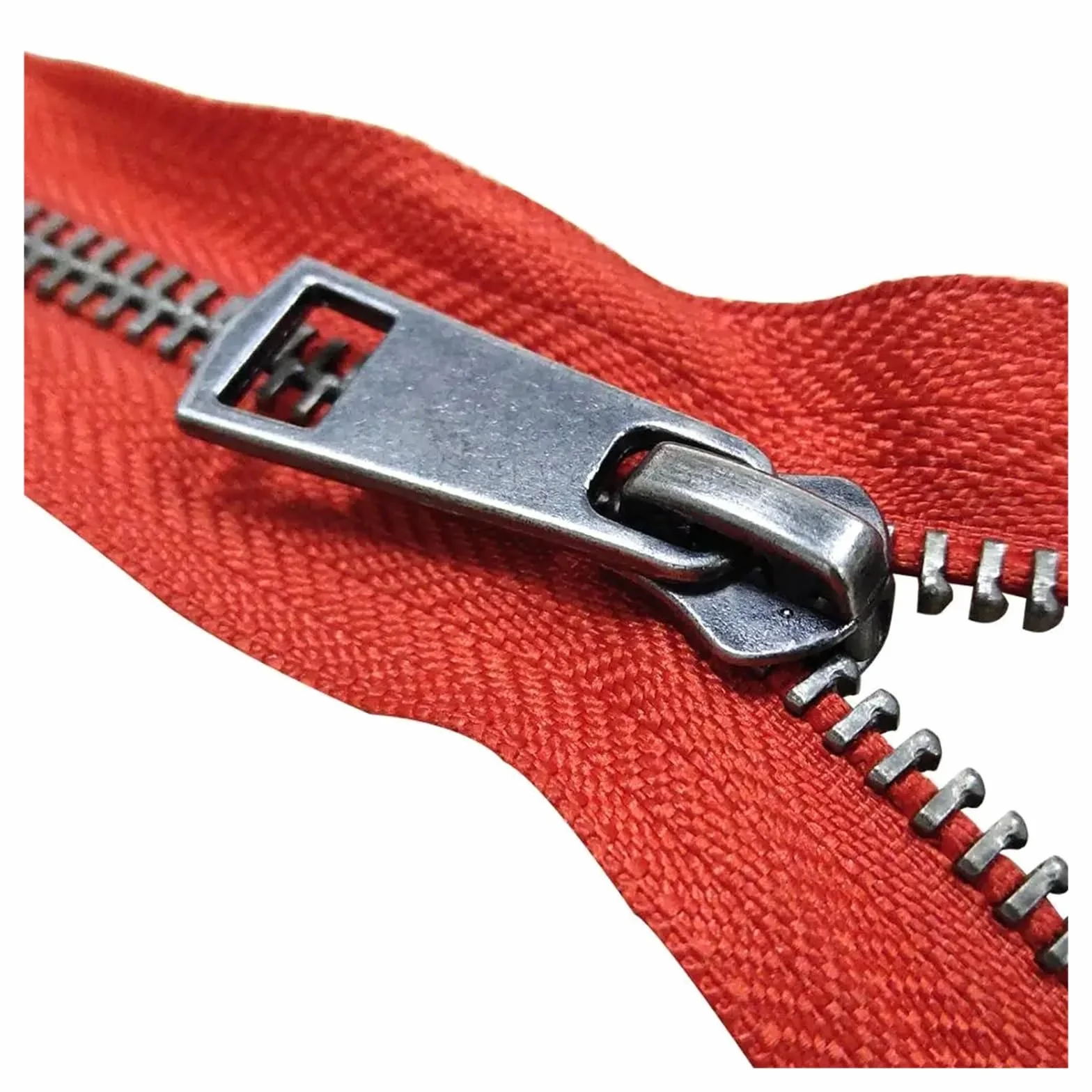 5/10 Uds. 30/40/50/60/70/80 cm 5# coloridos deslizadores dobles de extremo abierto cremallera Metal negro DIY tela bolsillo artesanal(Red,50cm,10 Pcs)