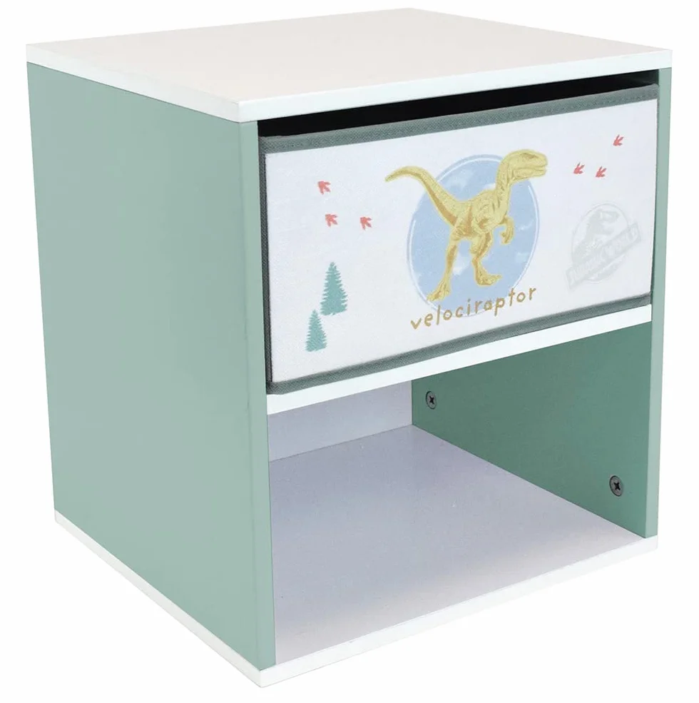 Fun House Niño 713508 Jurassic World - Mesita de Noche con cajón H.36 X L. 33 x 30 cm