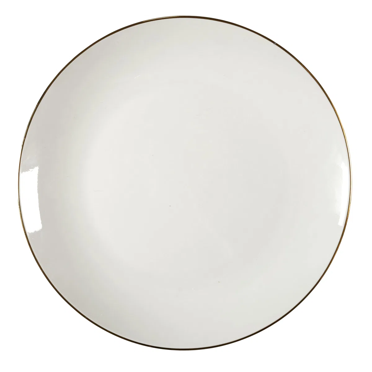 HOME DECO FACTORY - KA0539 Juego de Vajilla de Porcelana 12 Piezas - Diseño Elegante con Borde Dorado - Vajilla Versátil - Apta para Lavavajillas - Blanco 12 Pcs