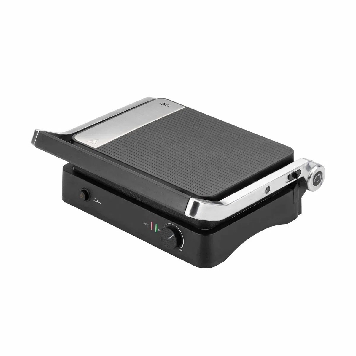JATA JEGR1450 - Parilla Eléctrica. Grill. Sandwichera. Panini. 2000 W. Apertura 180º. Placas EXTRAÍBLES rayadas antiadherentes: 29,6 x 21,8 cm. Bandeja Recogegrasa.