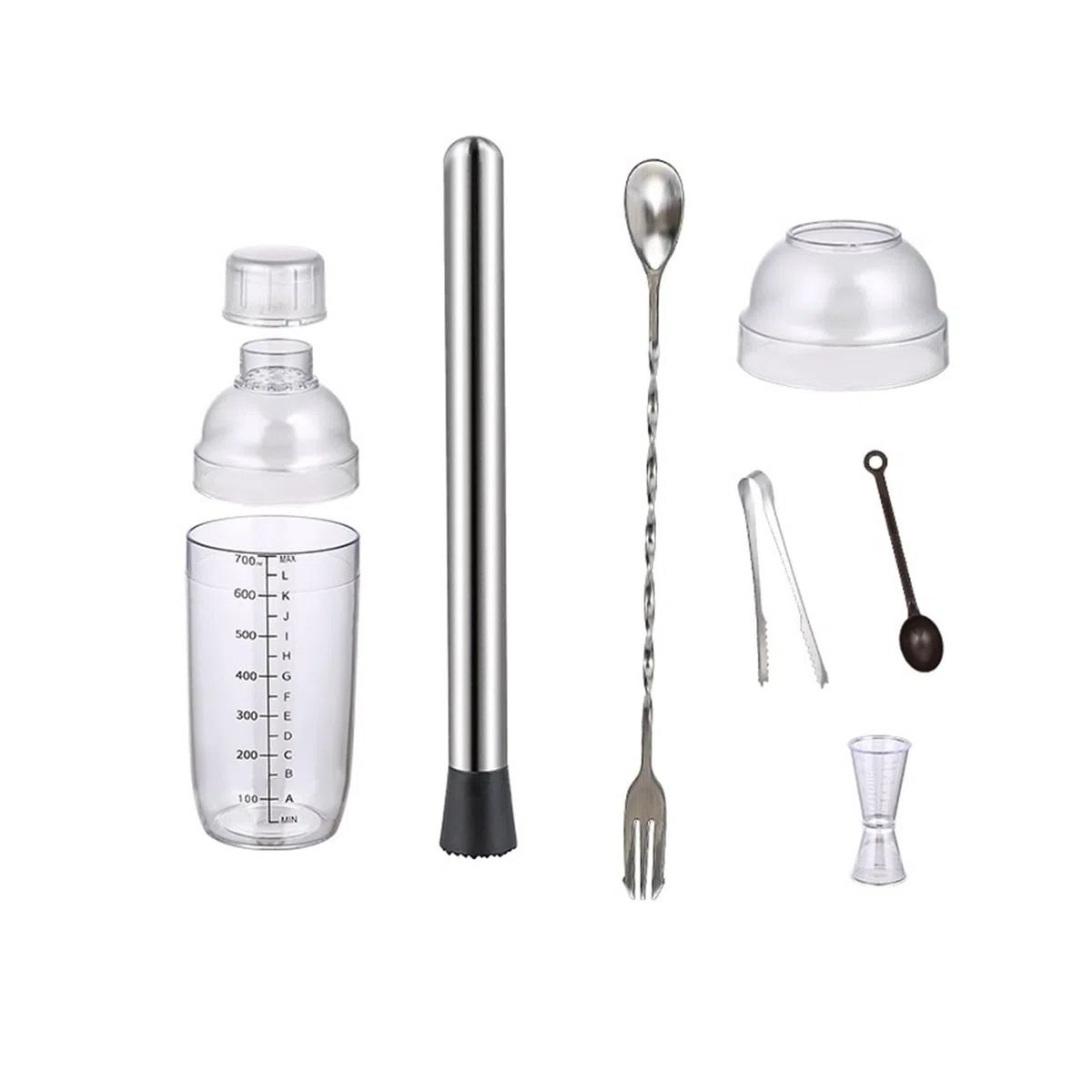 Coctelera de 500/700/1000ml, utensilio for Bar en casa, taza mano, herramienta for bebidas vino(700ml-7pcs)