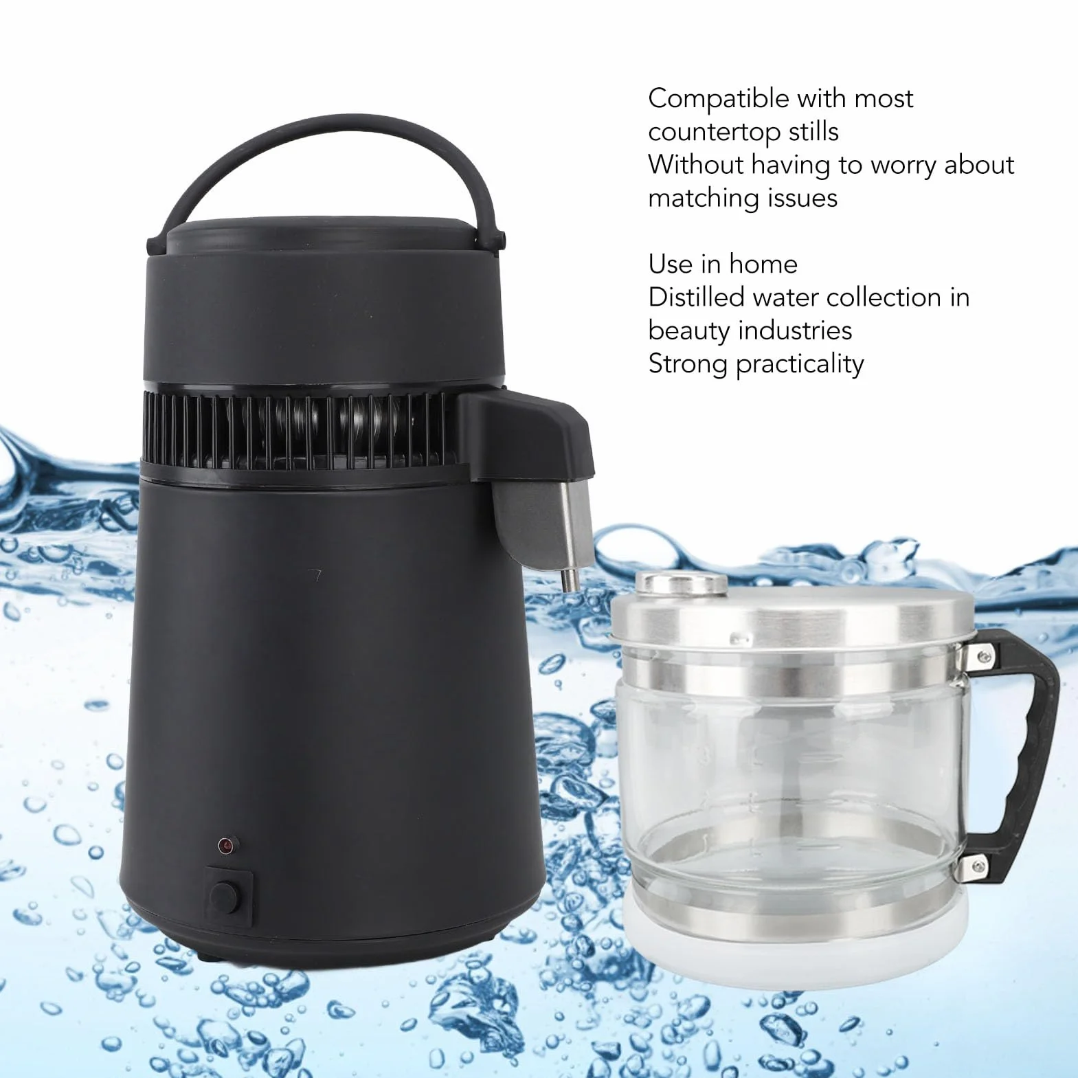 Jarra de Vidrio de Agua de 1 Galón/4L para Destilador, Botella de Recolección Destilada de Repuesto, Recipiente de Agua, Frasco de Vidrio para el Hogar, Belleza Dental, Encimera,