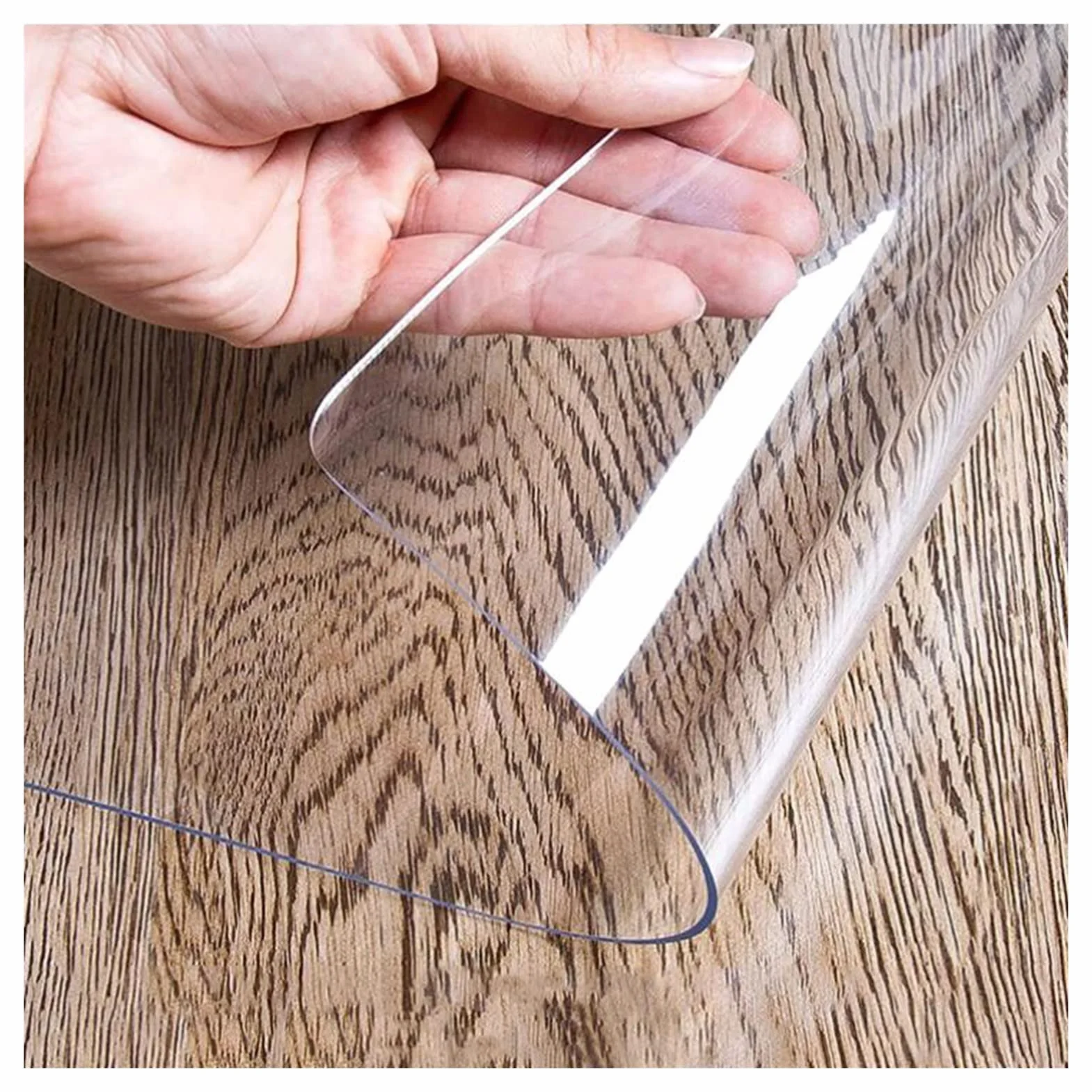 Clear Plastic Vinyl Rug Protector Cover Office Clear Hardwood Chair Mat, Rectangle Plastic Vinyl Floor Carpet for Kitchen, 1.5/2mm Thick,Office Chair Mat Non Slip PVC Transparent Rectangle Floor Prote