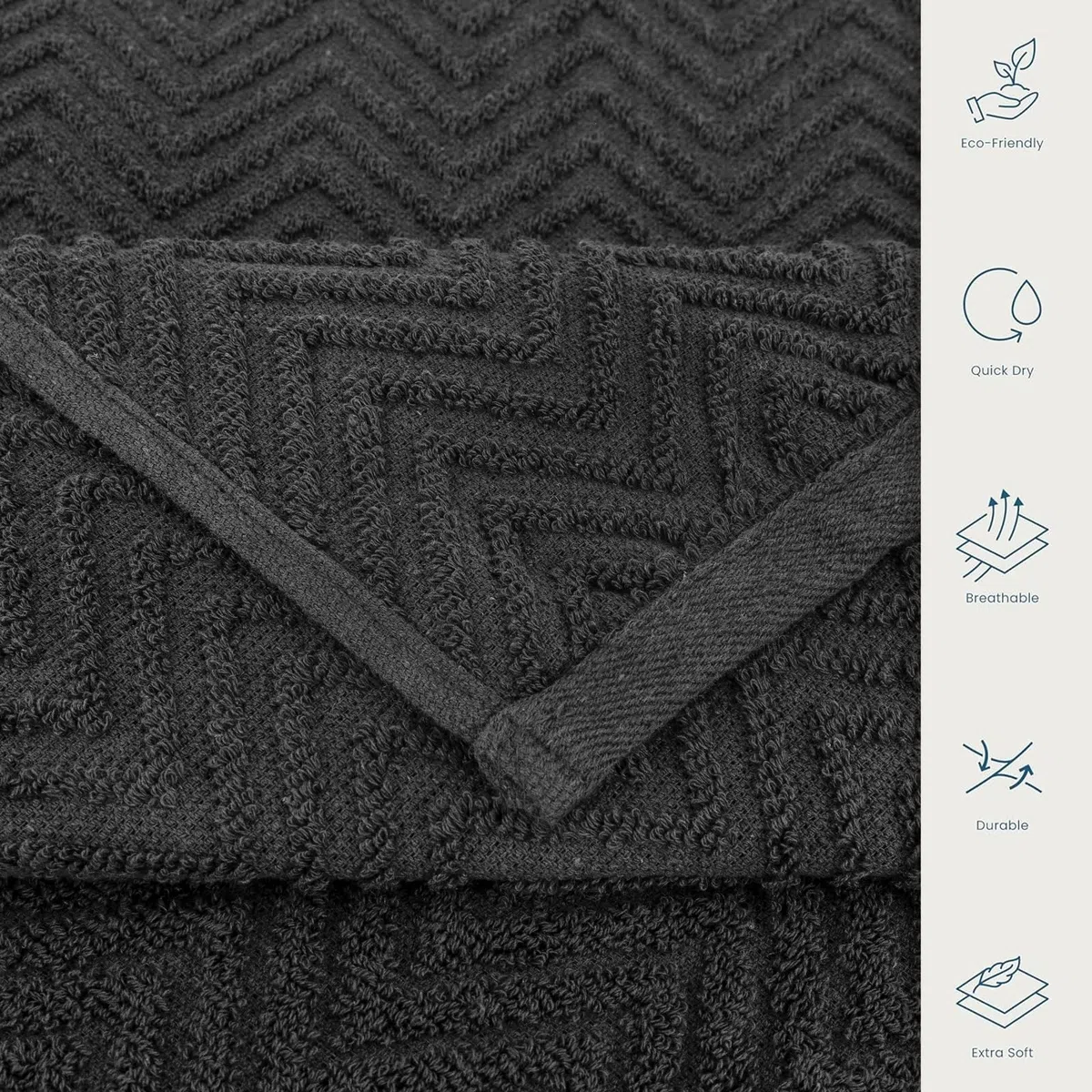 Casa Copenhagen Jumbo Extra Grande, Toalla de Baño de Lino Suave, Calidad de Hotel & SPA, Máxima Suavidad y Absorbencia Juego de Toallas de Baño de 2 Piezas - Azul Marino