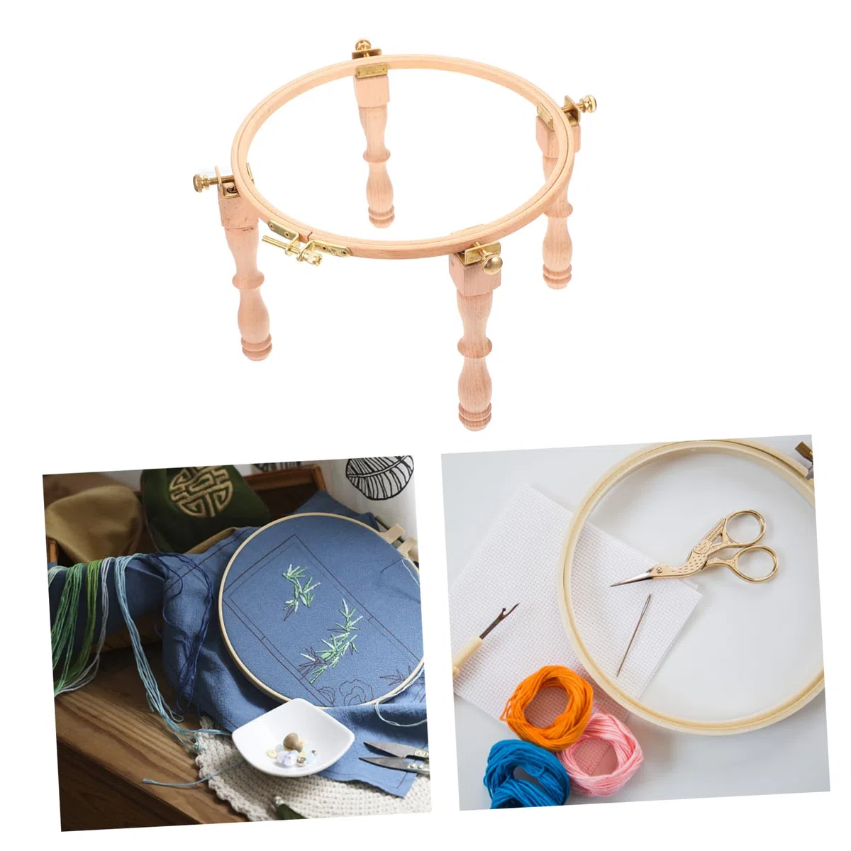 jojofuny Piernas Bordadas De Soporte De Madera Para Bordar Bastidor Bordar De Madera Aro Bordado Artesanal Para Casa