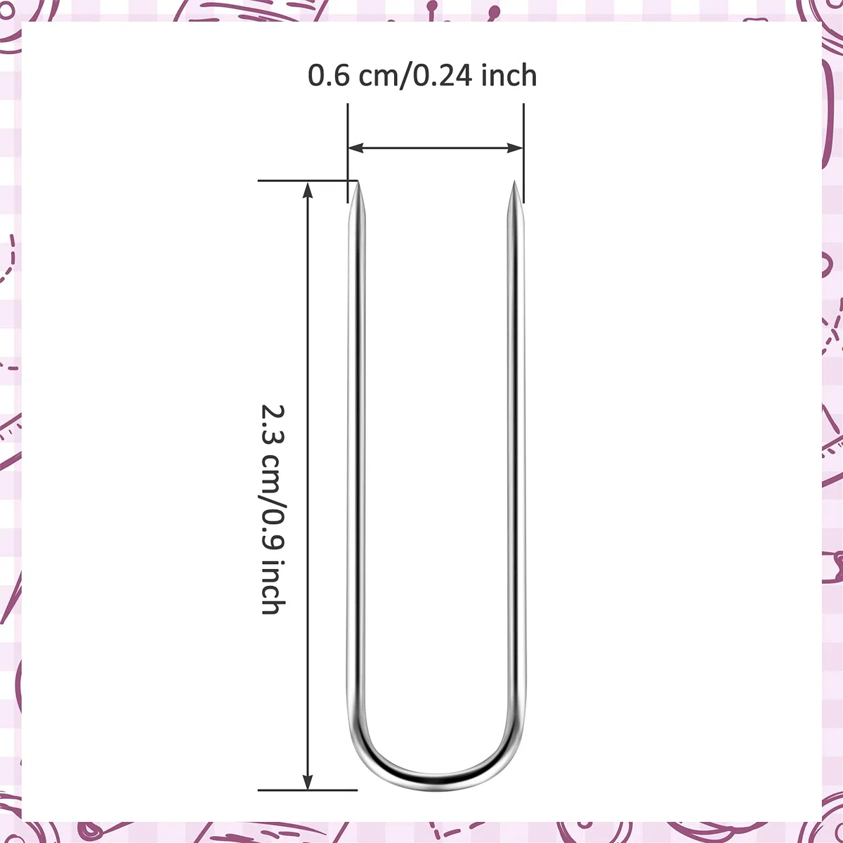 1000 pines en forma de U para acolchar, costura, alfileres de costura de doble bloqueo para caja de sombra, alfileres rectos multiusos en U para manualidades, tela, acero inoxidable, agujas de