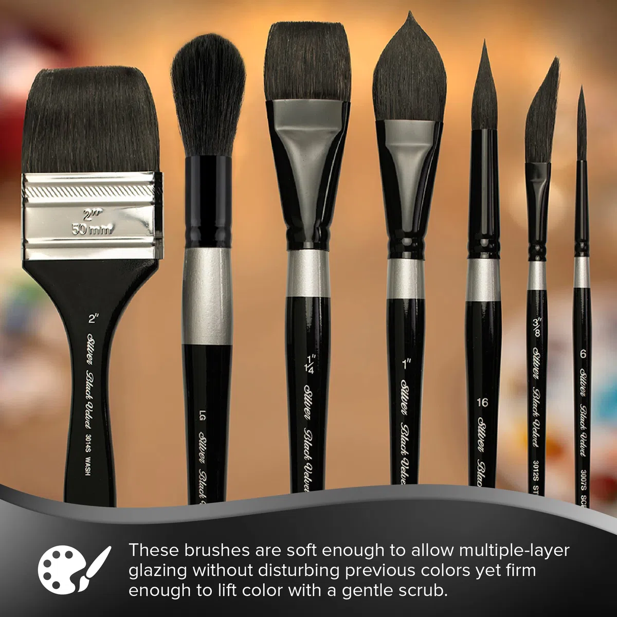 Silver Brush Limited Black Velvet Watercolor Basic Set 4Pcs-