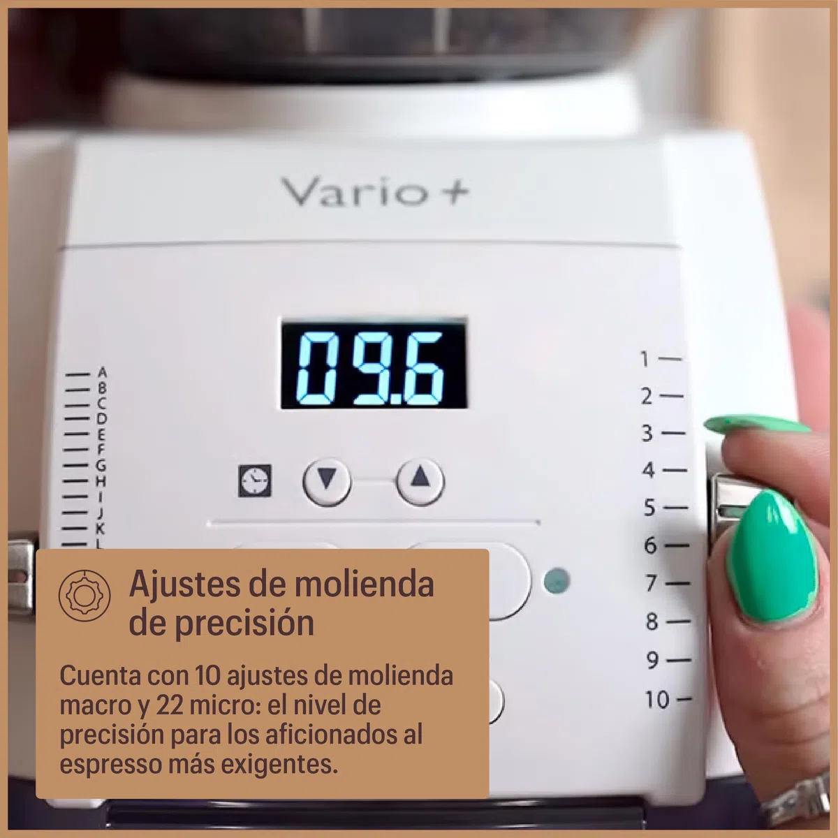 Baratza Vario+ Molinillo Eléctrico de Café en Grano, Blanco | Coffee Grinder con 22 Microajustes