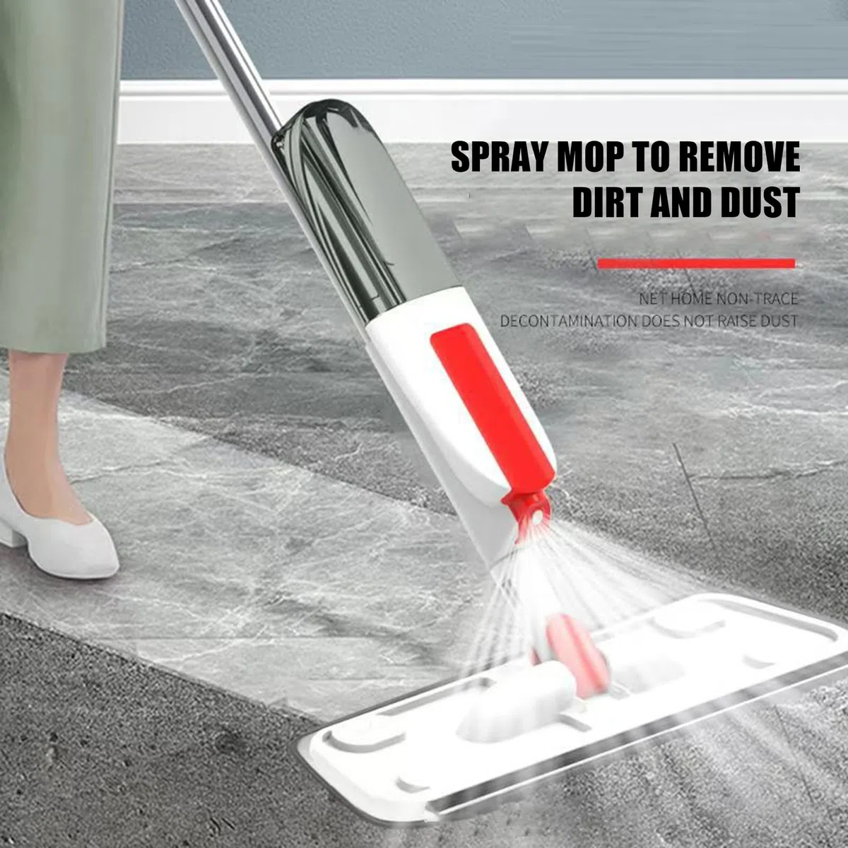 Mopa con Pulverizador Rotación de Alta precisión, con Amplia Cobertura y | Limpiador Multifuncional Para Suelos para Baño, Garaje, Salón, Apartamento y Dormitorio