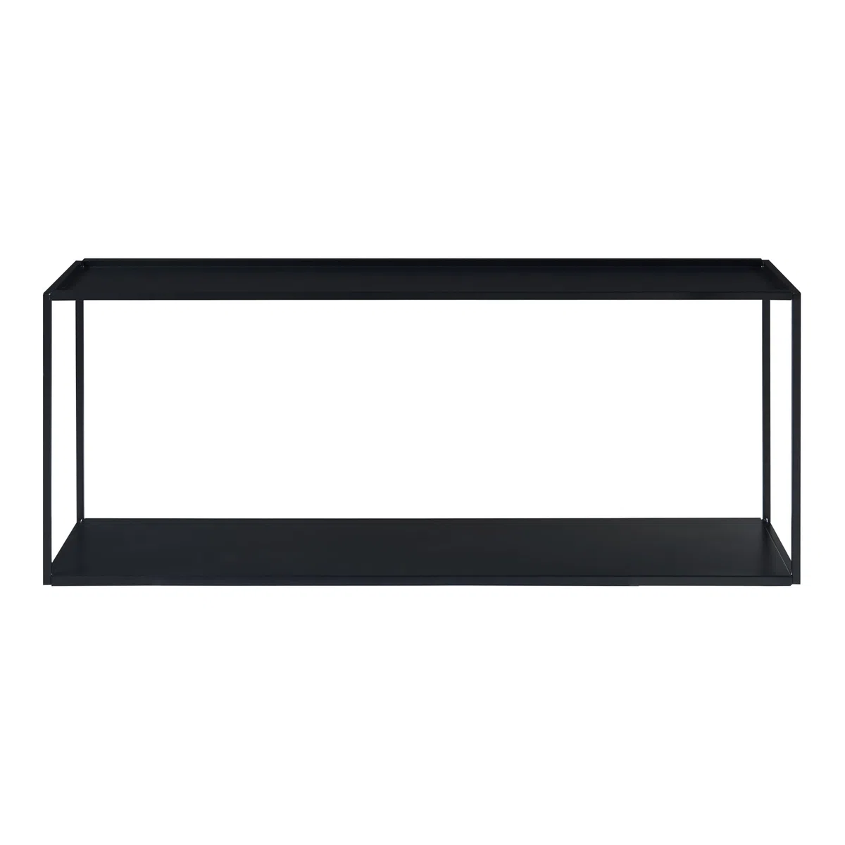 [en.casa] Estantería de Pared con 2 Estantes Baldas Flotantes Estantería de Cocina Parra Tarros Organizador de Baño Escritorio Versátil Diseño Industrial Acero 90 x 25 x 35 cm - Negro