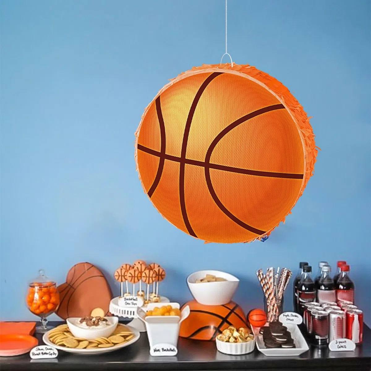 MagiDeal Piñata de Baloncesto, artículos para Fiestas temáticas Deportivas, Confeti, Regalos, máscara de Ojos, Accesorios, Actividad de Fiesta Infantil, música
