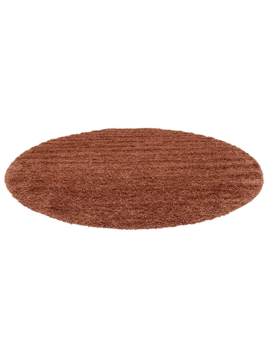 RugVista Aris, Alfombra, Modernas, Ø 150 cm, Redondo, Pelo Lungo, Sala de Estar, Dormitorio, Pasillo, Limpieza en seco, Óxido