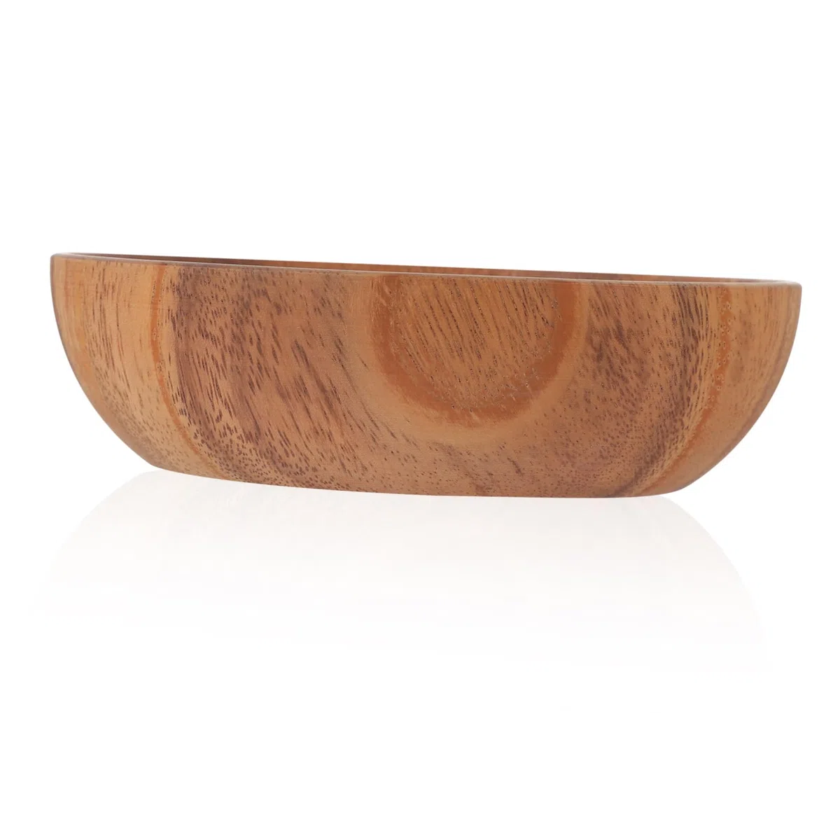 Cabilock 4 Piezas Plato de madera para servir comida ensaladera bandejas de frutas para servir alimento tapa plano tablero redondo madera tablero platos de postre platos caseros