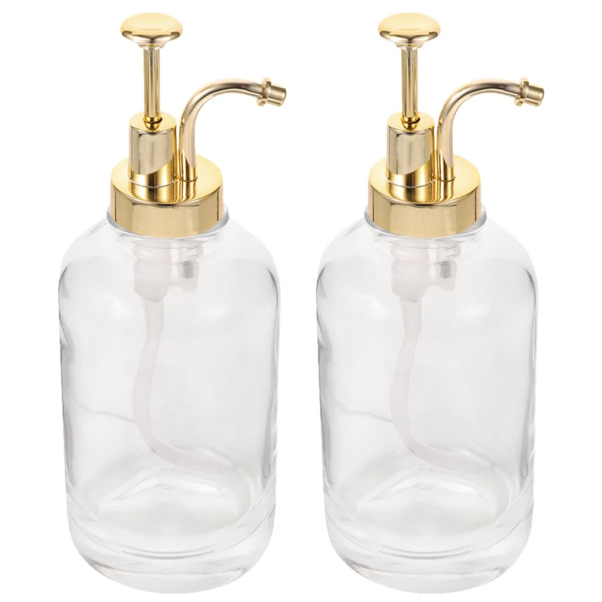 Abaodam Dispensador de Jarabe Bomba de 500ml, Juego de 2 Piezas de Vidrio y Acero Inoxidable, Diseño Decorativo y Fácil Identificación para Cocina o Bar