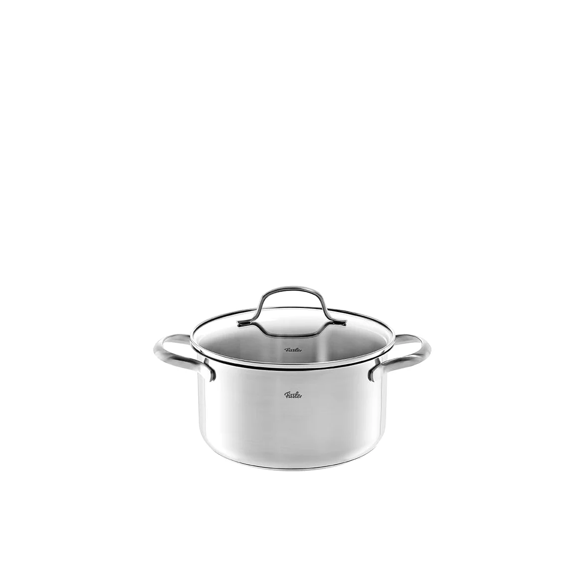 Fissler San Francisco Juego de Ollas de Acero Inoxidable, 3 Piezas, Cacerolas con Tapadera de Vidrio, Inducción (2 Cacerolas, 1 Cazo), Inducción