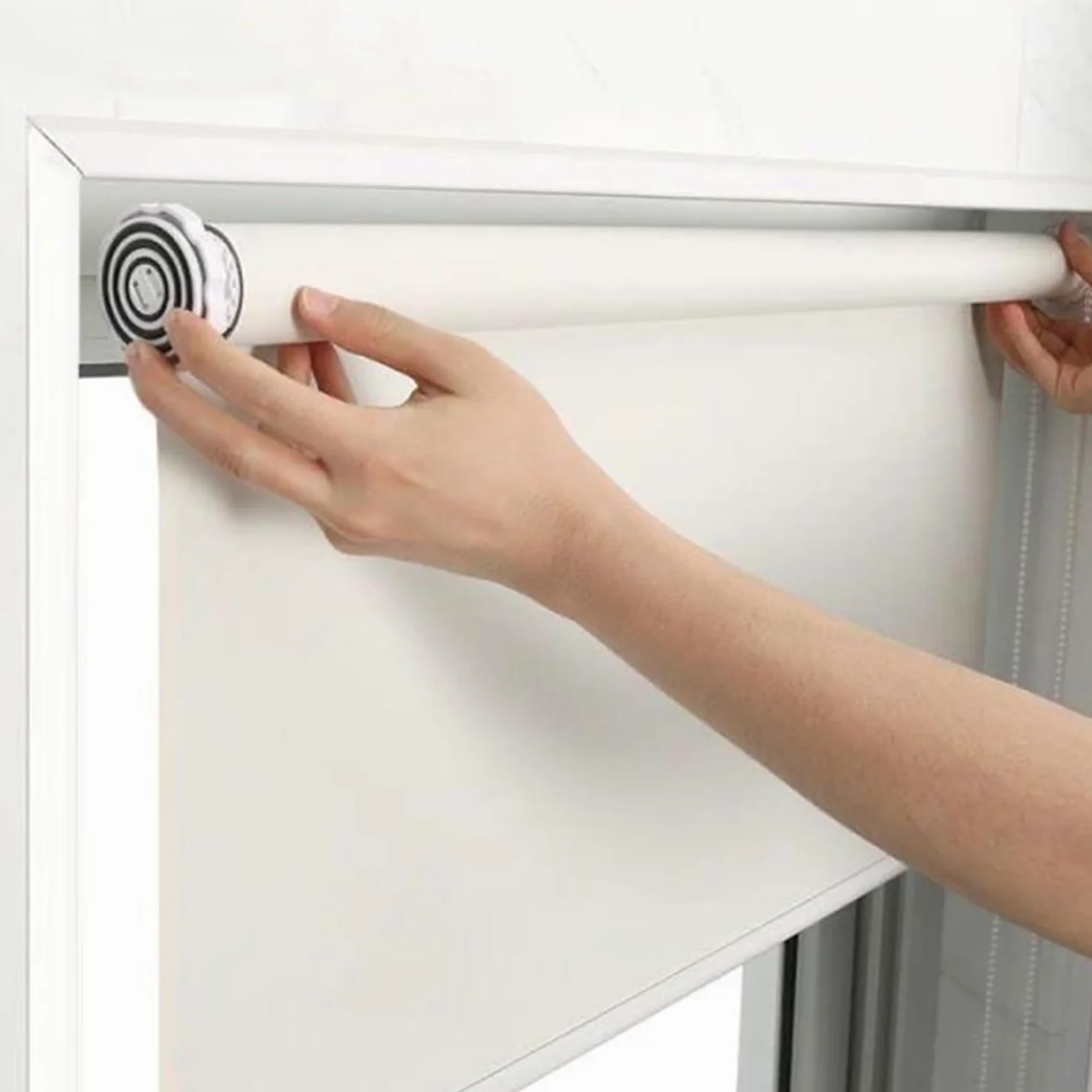 Estores para Ventanas Sin Taladrar,Persianas Enrollables Interior,Poliéster de Tela Blanca,Estor Opacos Térmico,para Ventana,Casa y Oficina,Personalizado,Ancho x Alto (110cm x 120cm)