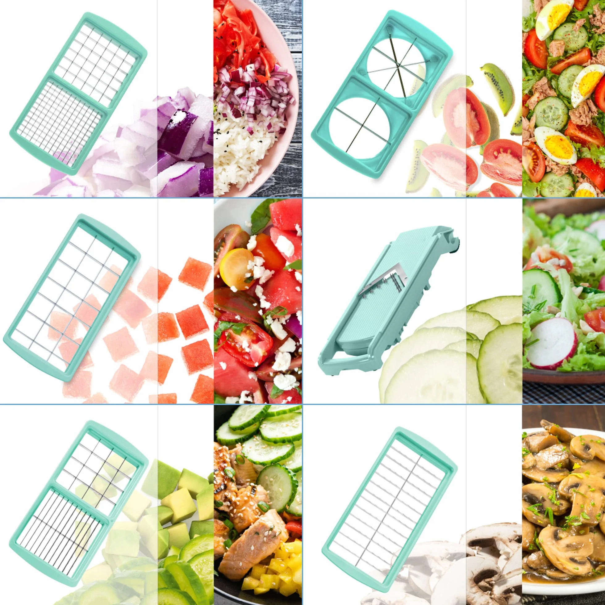Genius Nicer Dicer Fusion Smart Set 28 piezas + Twist – Cortador de frutas y verduras, cortador de cebolla, cortador de tomates manual