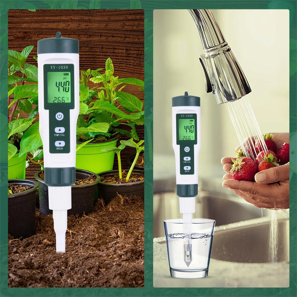 XIAOXIAOYU medidor de pH para Alimentos, probador de pH de Alimentos | medidor de pH con sonda de pH de Alta precisión,Monitor de pH portátil para Agua, Acuario, levadura, conservado, muestras