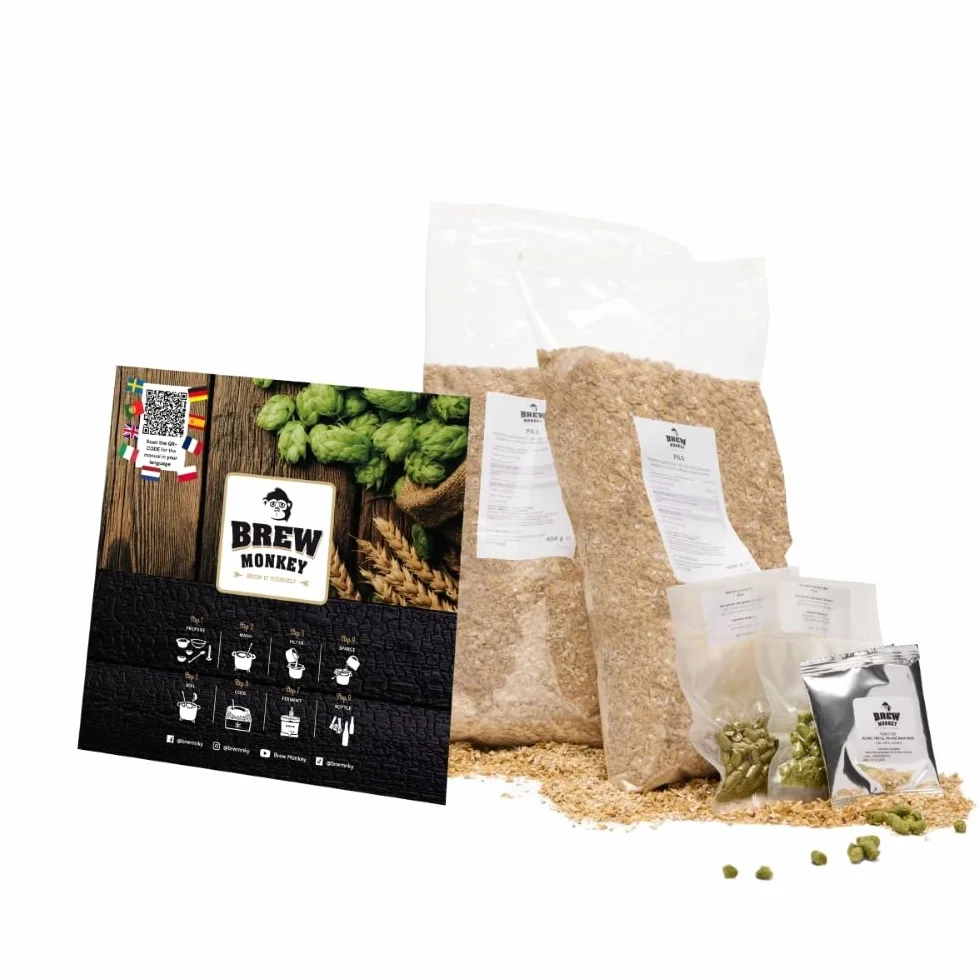 Brew Monkey Kit de Ingredientes 5 litros Tripel Cerveza - Ingredientes Kit de elaboración de Cerveza - Recarga Paquete de Cerveza - Elaboración de Cerveza Propia