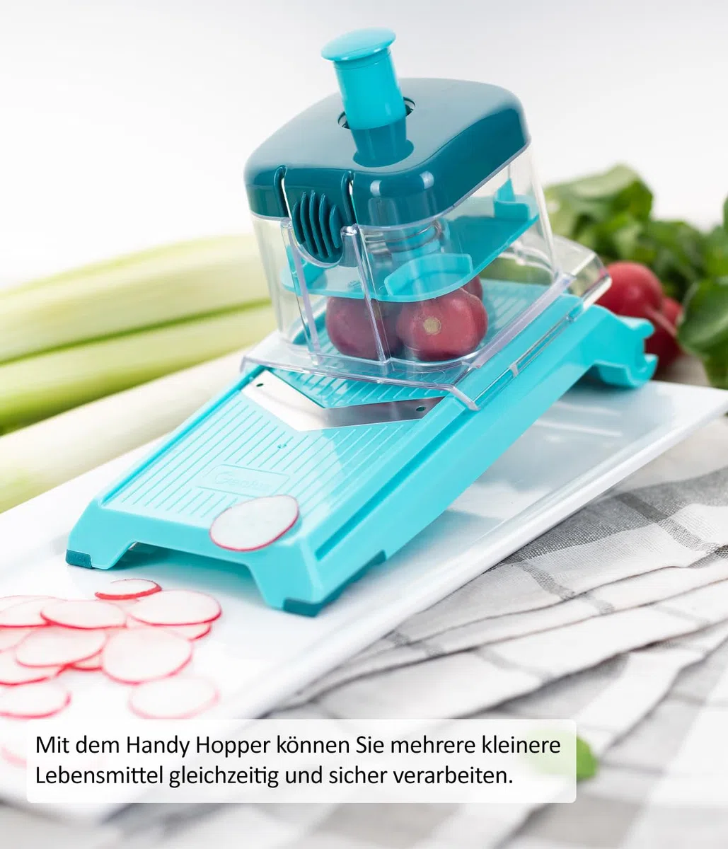 Genius Nicer Dicer Chef Professional Deluxe - Cortador manual de verduras (39 piezas, recipiente de 5,2 l y tapa de cristal de 2,8 L, cortador en espiral, cortador de patatas fritas y utensilios de