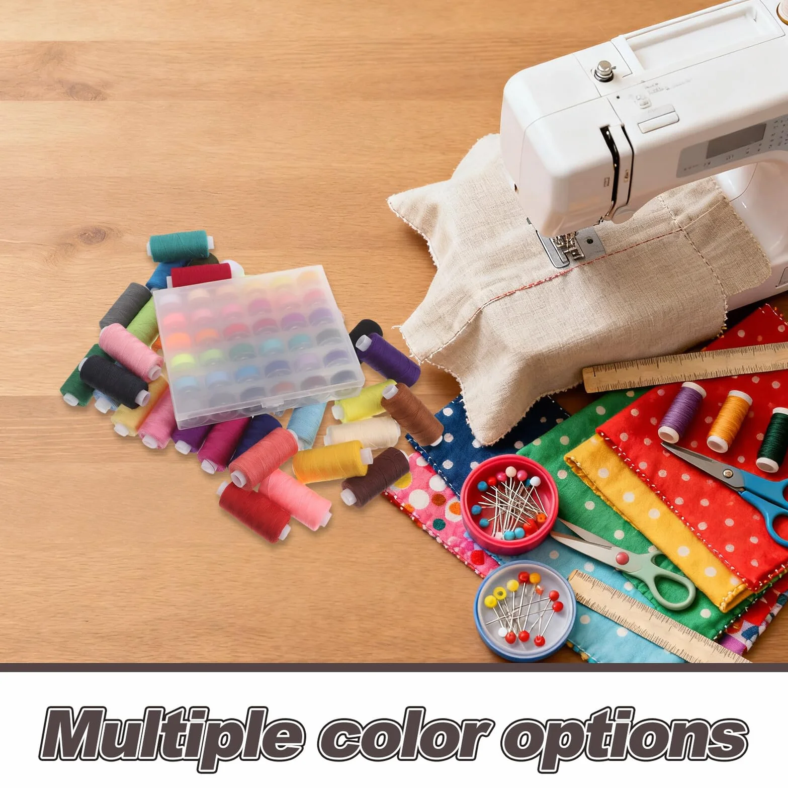 Hilos de Poliéster para Coser 400 Yardas 36 Colores Kit de Bobinas para Máquina y Mano, Carretes Preenrollados Duraderos para Manualidades, Acolchado y Costura Creativa