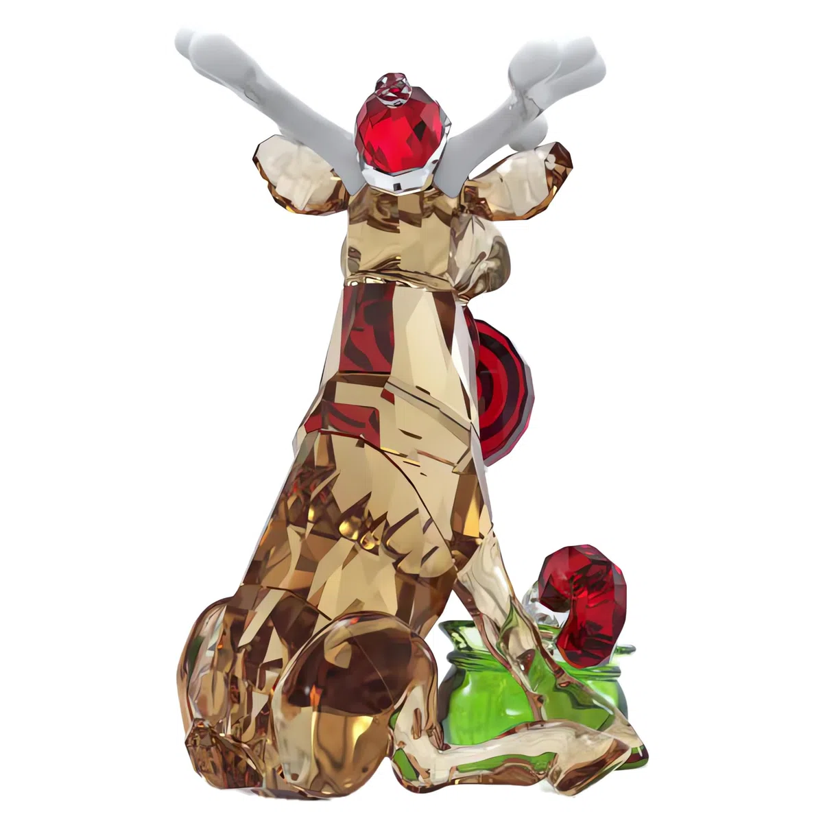Swarovski Holiday Cheers Dulcis, Figura de Reno Decorativa de Cristales Transparentes con Detalles Lacados en Blanco