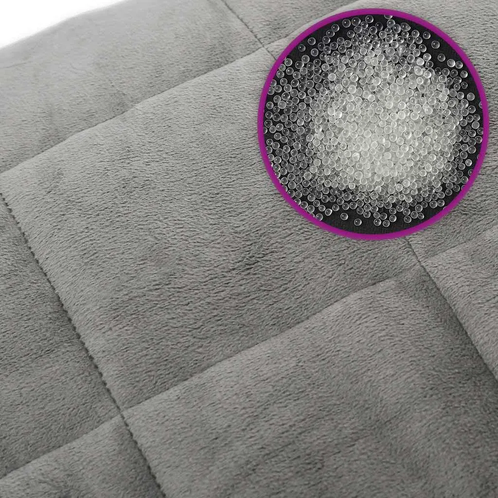 vidaXL Manta con Peso Tela Gris 120x180 cm 9 kg, Manta, Manta de edredón, Manta calmante, Ropa de Cama, Manta con Peso para la ansiedad