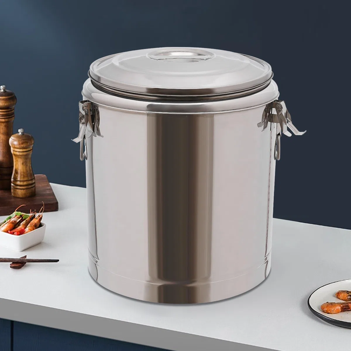 Recipiente térmico de transporte de acero inoxidable de 32 litros, recipiente de transporte térmico 201, bebidas calientes y frías, 8 h aislado, dispensador de bebidas grande para fiestas