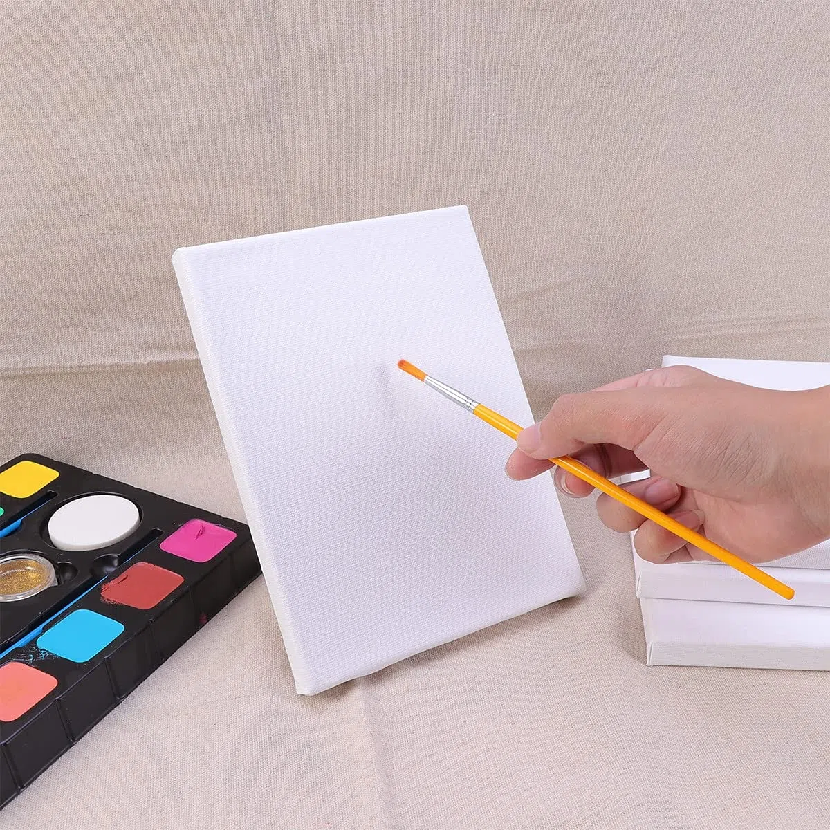 Lienzos para Pintar 1 0PCS Pintura al óleo Lienzo Pintura de Madera Marco algodón Blanco Estirado Lienzo Marco Dibujo Pintura Bricolaje Artista estirado Lienzo Paneles de Lienzo 772