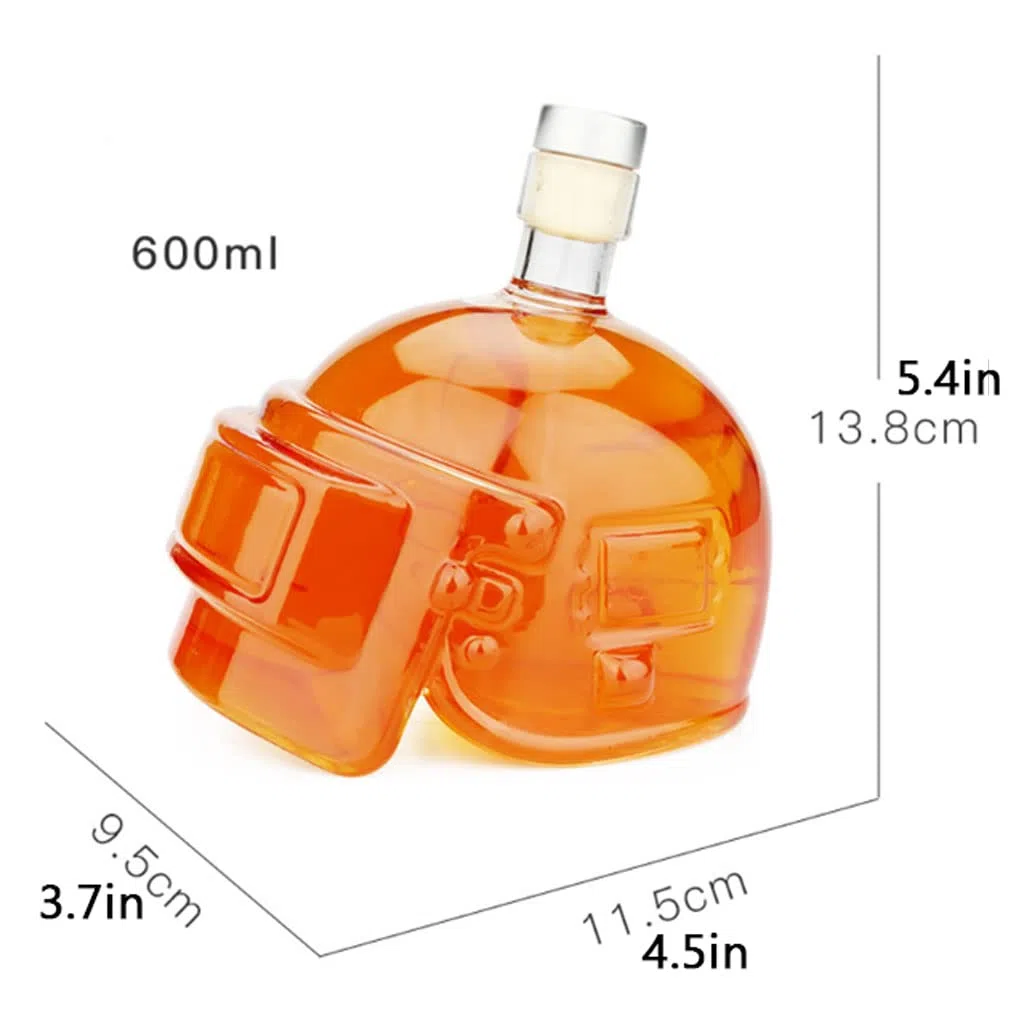Casco Decantador de whisky cristal Dispensador licor personalizado creativo Botella vino única for hombres Novio Papá Marido Jarra,Decantador