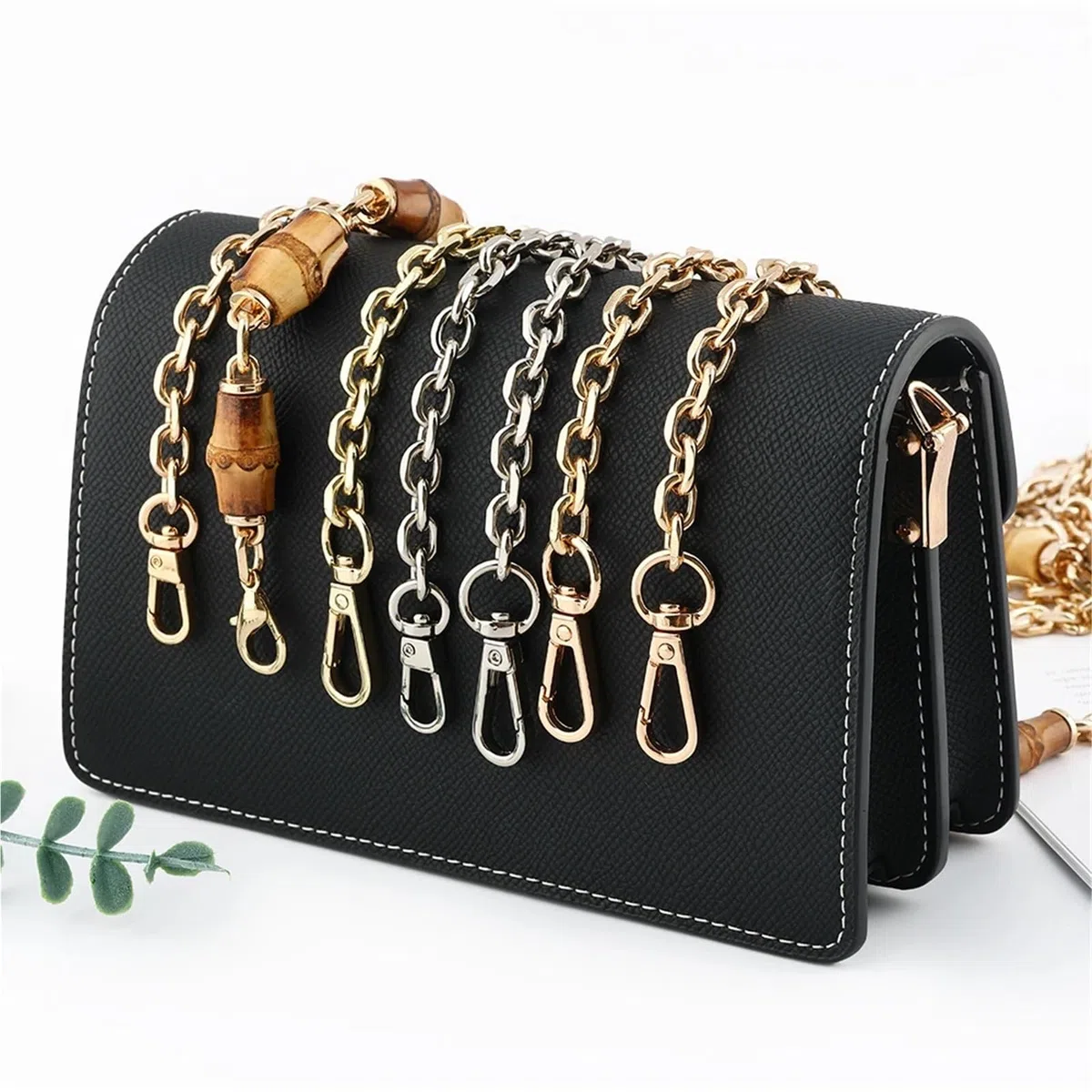 Cadena Para Bolso Correa de cadena for bolso metal | Cadenas for repuesto, cinturón de hombro, bolso cruzado, piezas desmontables(Style1 40.5cm)