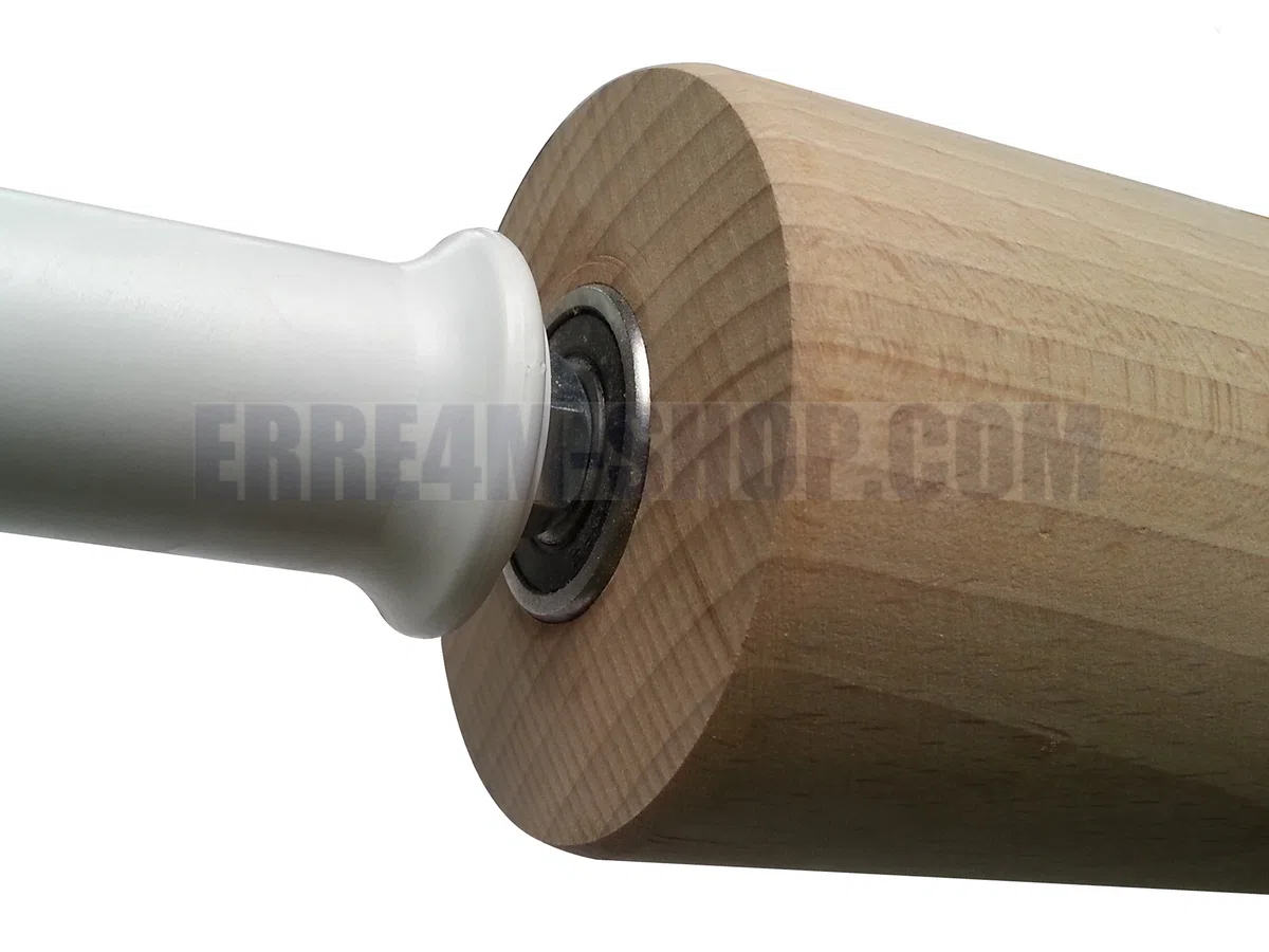Rodillo de madera asas giratorias sobre Rodamientos de 45 cm diámetro 8 cm Profesional
