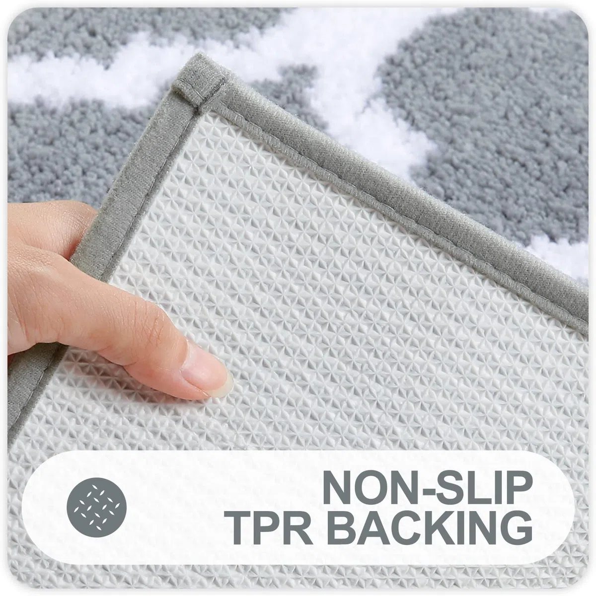 Olanly Alfombra de baño de lujo, alfombra de baño de microfibra suave y absorbente, alfombra de baño antideslizante, lavable a máquina, para secar en el suelo, bañera y ducha, 24 x 60 pulgadas, gris