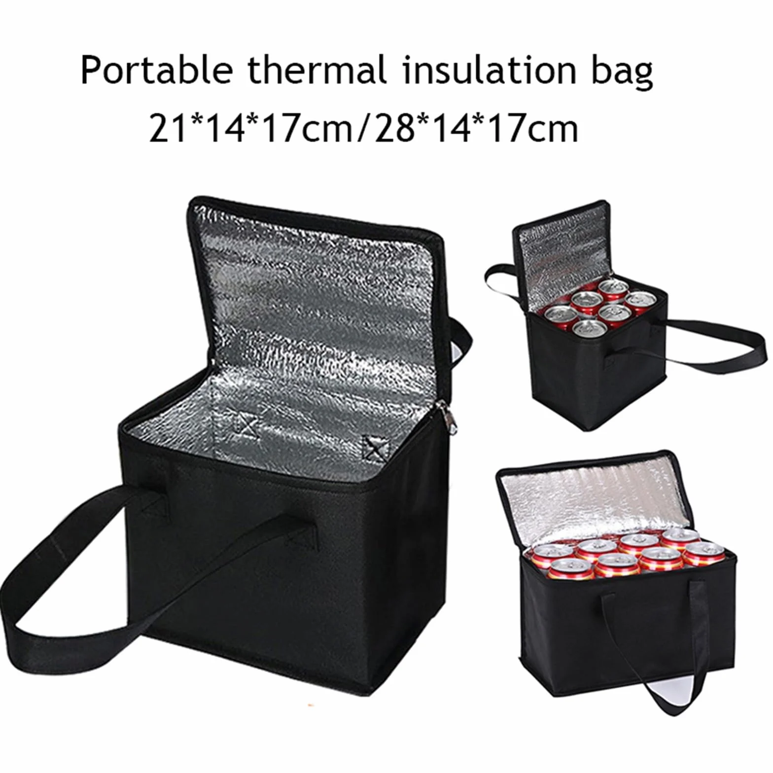Bolsa Almuerzo Bolsa de almuerzo con aislamiento térmico y cremallera de gran capacidad, bolsas de almacenamiento, caja de bebidas más fresca, caja de comida fresca, bolsa de Picnic for acampar, 3 uds