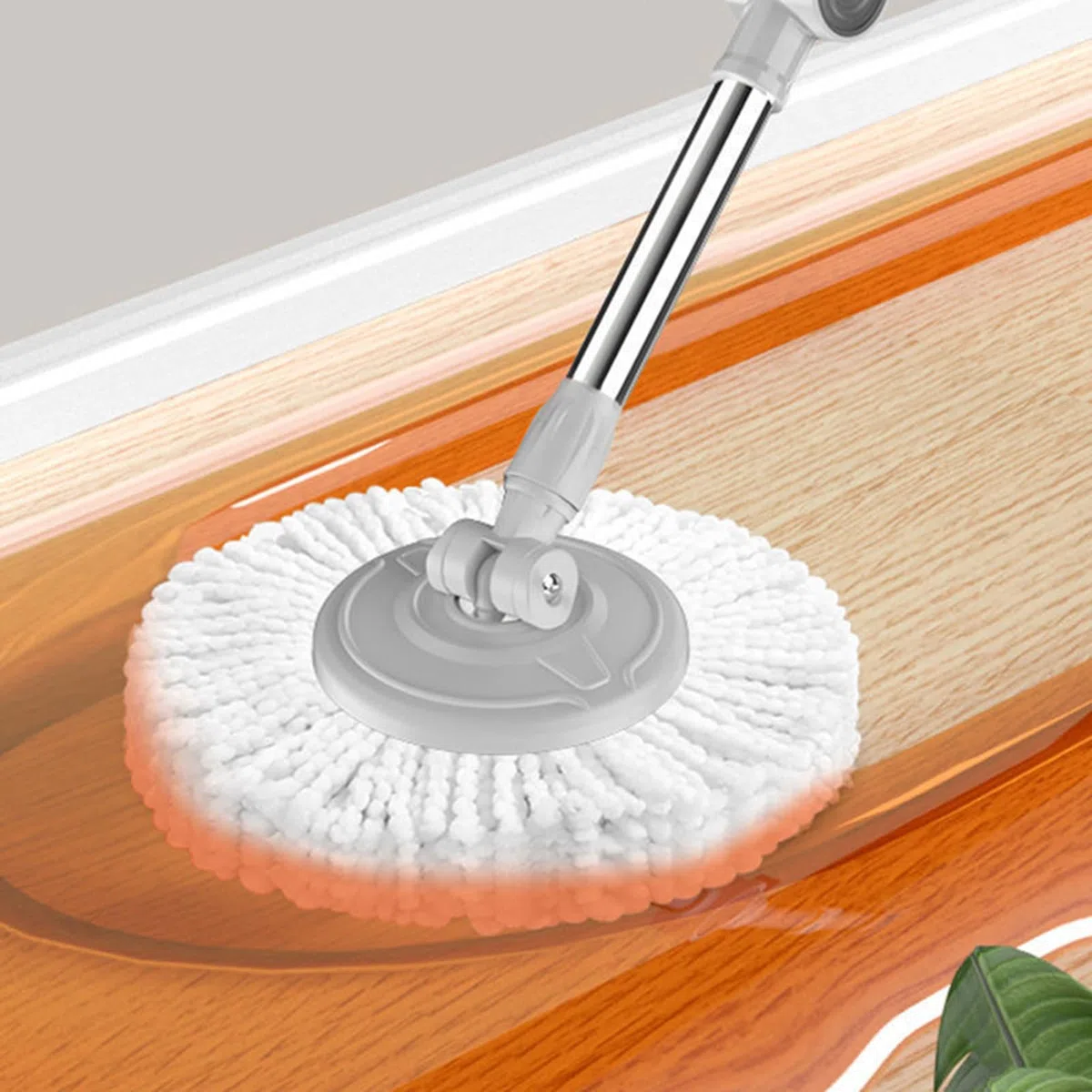 Set de Limpieza con Mopa y Cubo Compacto Ligero Mango Ajustable Doméstico | Kit Fregona Giratoria De Limpieza Y Cubo Con Escurridor Autotorsión Apta Para Suelos De Madera, Baldosas, Mármol, Baño,