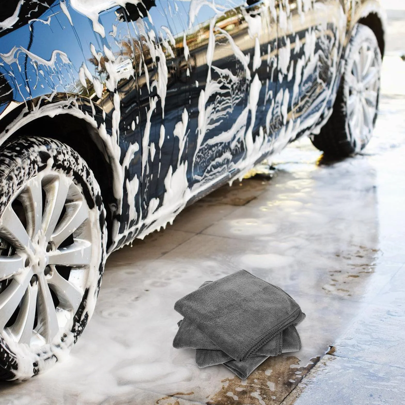BETOOKY 12 Paños de Limpieza de Microfibra Absorbentes Reutilizables 40x40 Cm Gris para Cocina y Limpieza de Coche Multiusos para Vajilla y Superficies