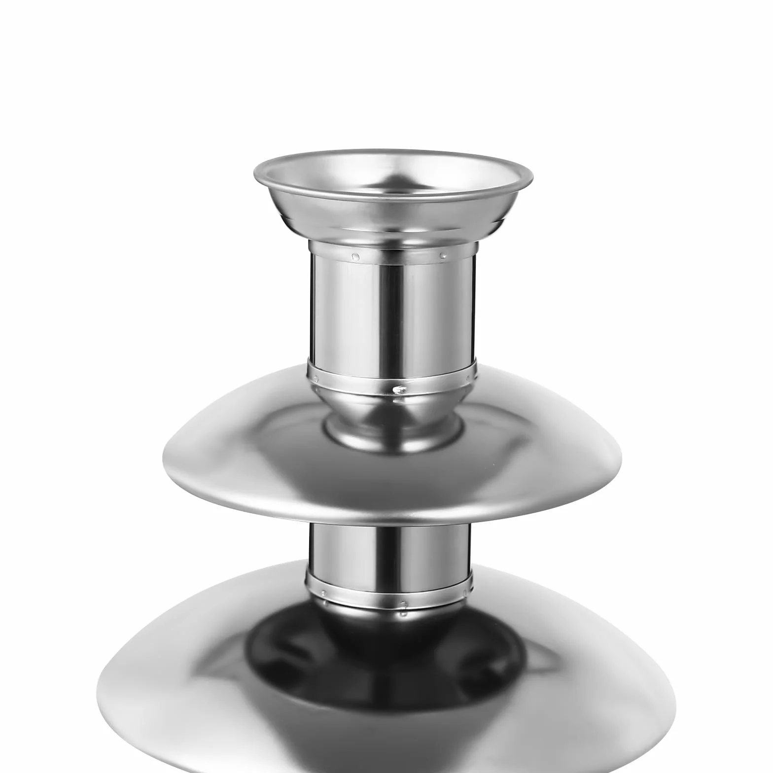 Fuente de chocolate de 170 W, 4 niveles, 1,8 L, acero inoxidable, con función de fusión para caramelos de chocolate, salsa rancho, salsa de queso (plata)