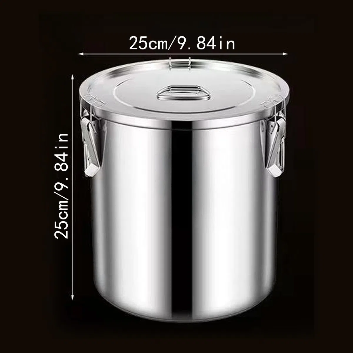 Contenedores de alimentos de acero inoxidable, de almacenamiento hermética de acero inoxidable de 12L con tapa - Contenedores de alimentos de metal | para cocina despensa de azúcar para hornear
