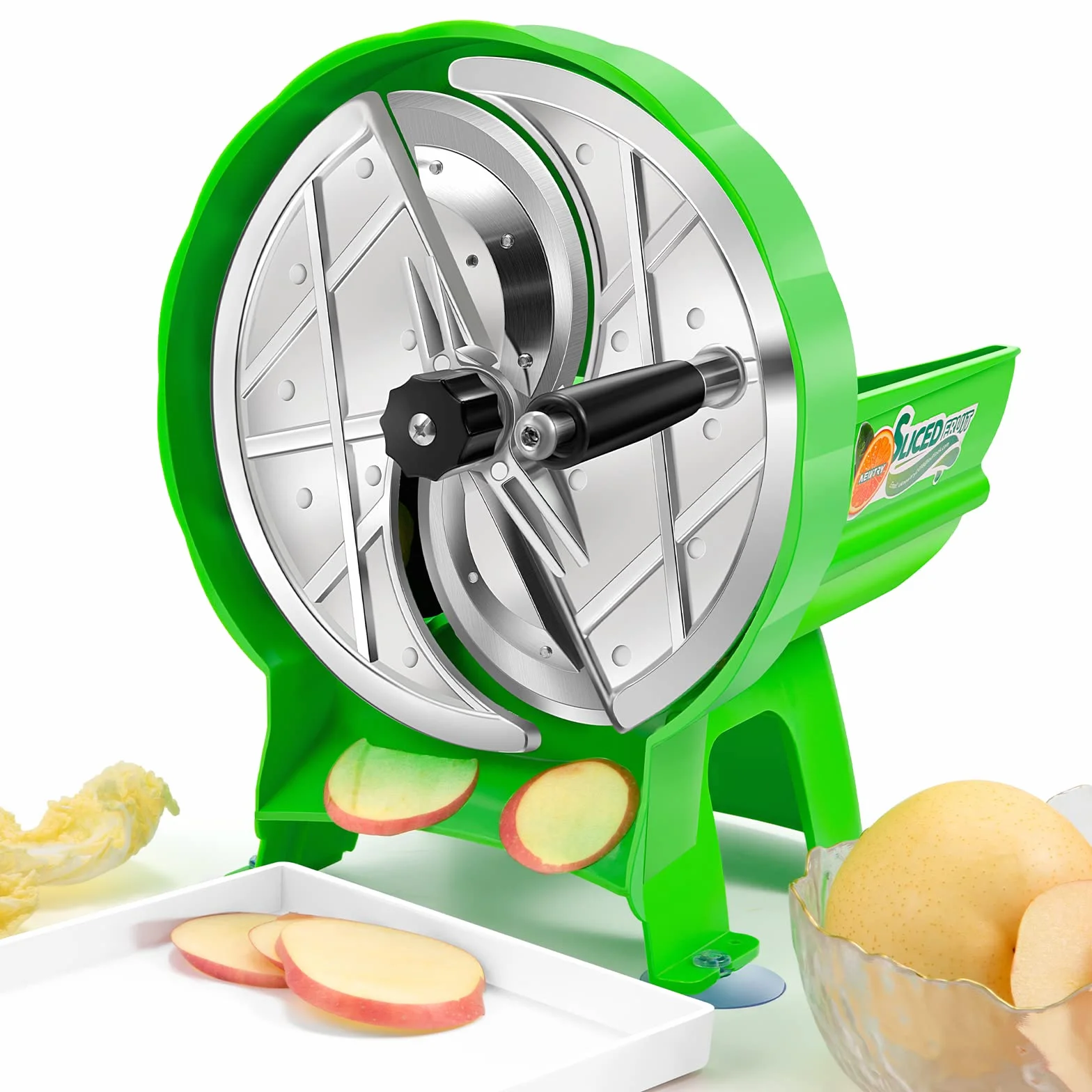 NEWTRY Cortadora verduras manual 0,8-9mm Gastro Hogar corte Cocina | Grosor ajustable, duradero, fácil de limpiar, versátil para frutas, verduras, para hogar, corte preciso, uso intensivo