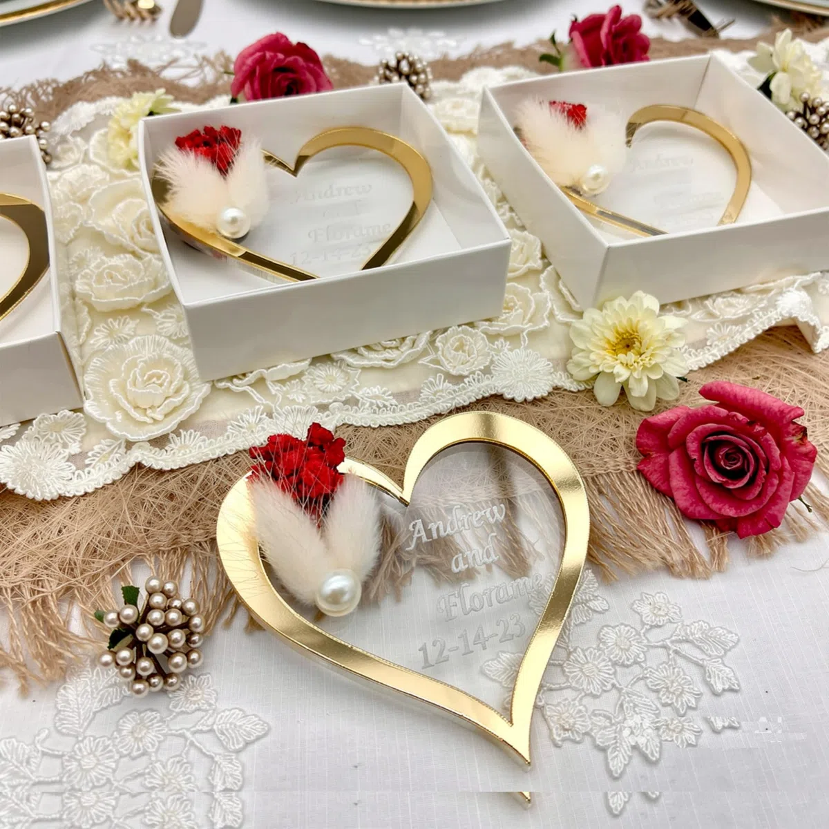 Regalos Invitados Boda, acrílica 18 Piezas imán Detalles Boda para Invitados, Recuerdos de Boda para Invitados, Detalles comunion Bautizo para Invitados