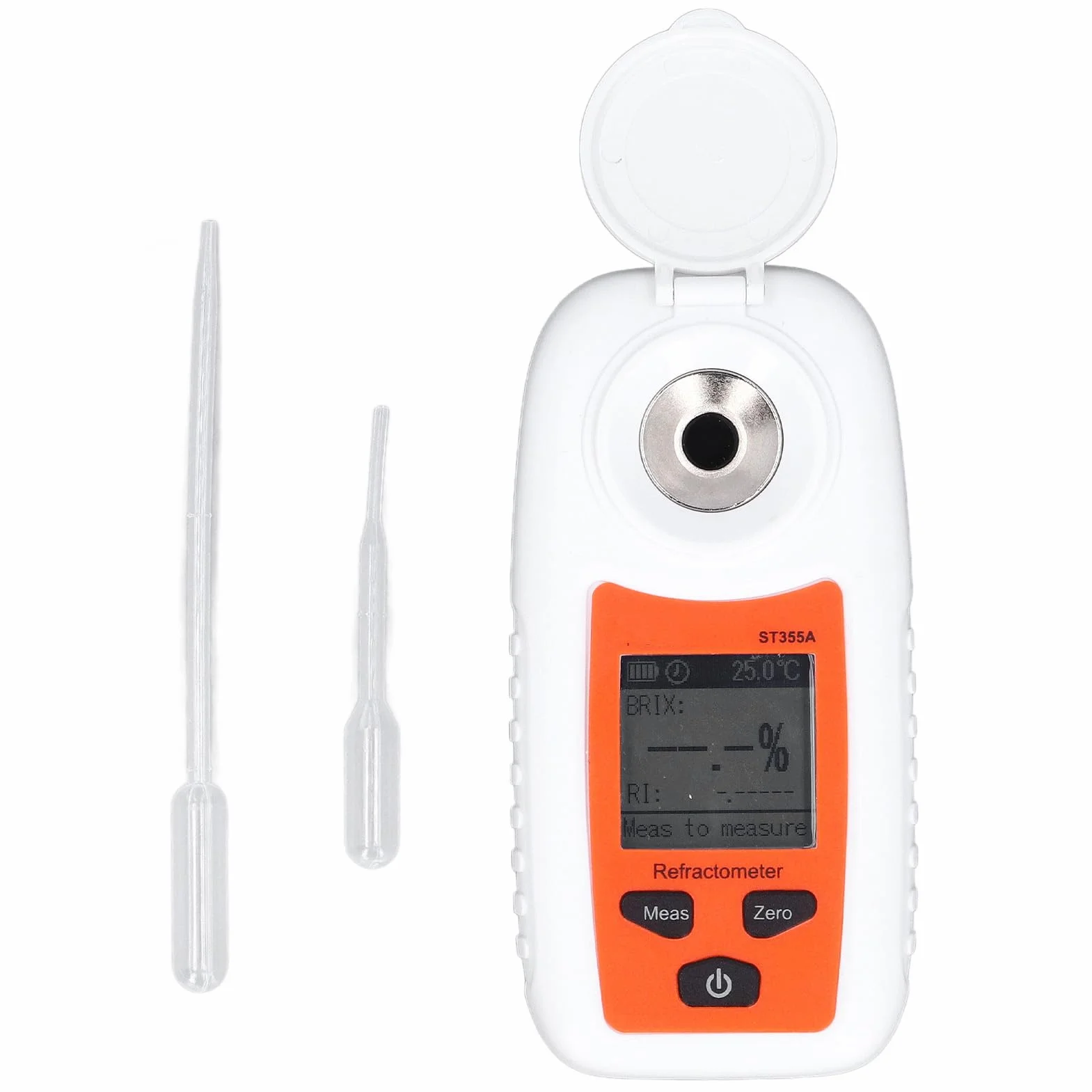 Fafeicy Medidor de Azúcar de Mano ST355A 0-55% de Rango Brix con Pantalla LCD, Compensación Automática de Temperatura para Pruebas de Dulzura de Jugo de Fruta en Mercados de Granjas
