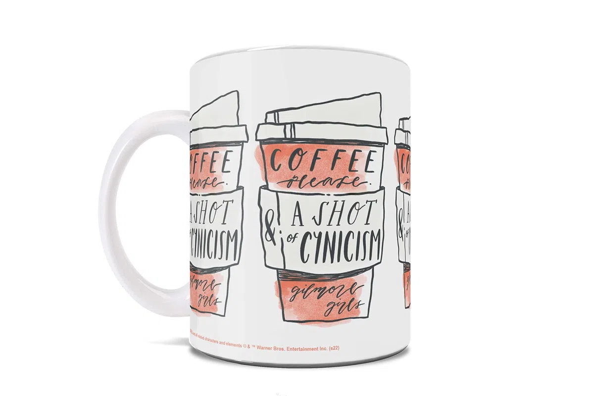 Trend Setters Gilmore Girls – A Shot of Cynicism – Una taza de café de cerámica de 11 onzas – Producto oficial – Perfecto para regalar o coleccionar