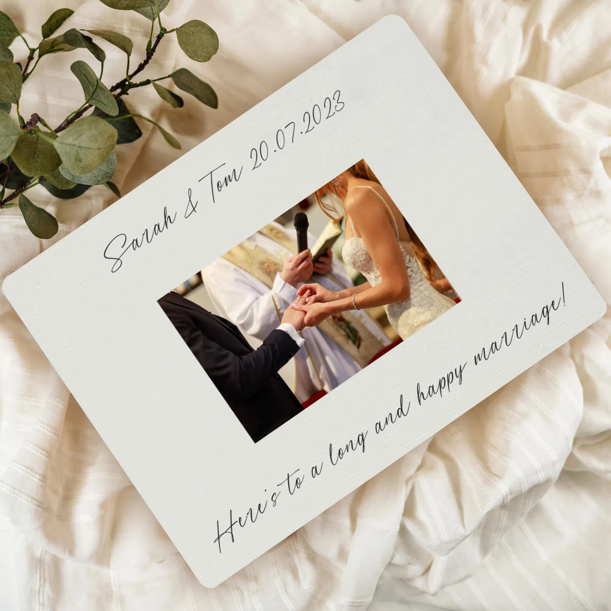 Creative DECO Blanca Caja con tu Foto y Texto Personalizado Idea de Regalo | Personalizada | Cajas Madera de Recuerdos Personalizadas | Para Mujeres Hombres y Parejas | Personalizados