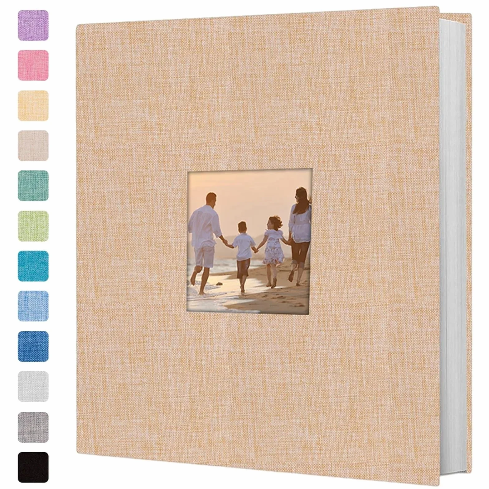 Álbum de fotos Álbum de fotos lino extragrande: un formato súper ancho diseñado for 4x6 y 8x10 como recuerdo viaje(Blue)