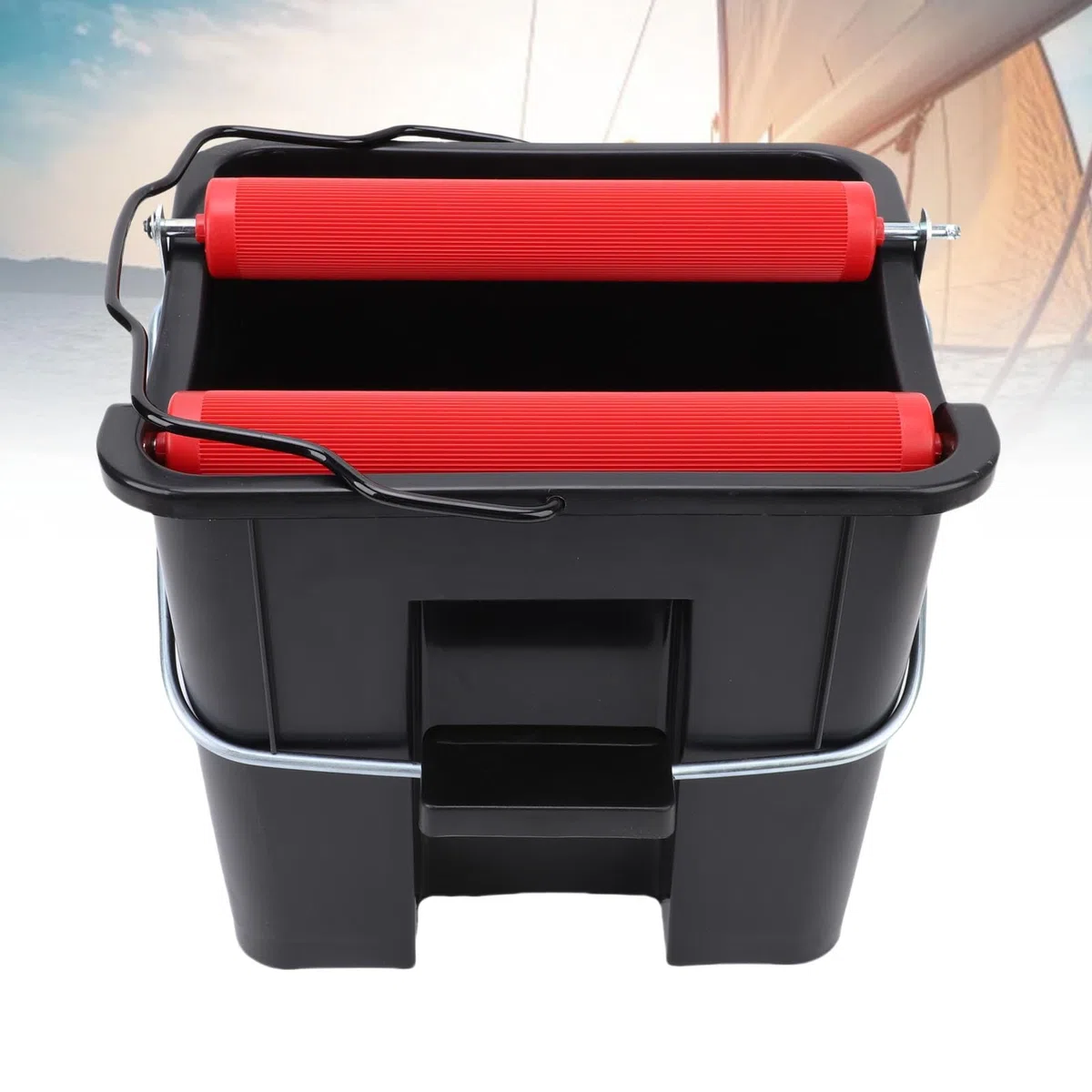 Cubo para Fregona, de Pedal de 14 L, de Limpieza de Suelo con Presión de Pie con Metal ABS para Barcos Marítimos Domésticos, Yates, Buques de Carga