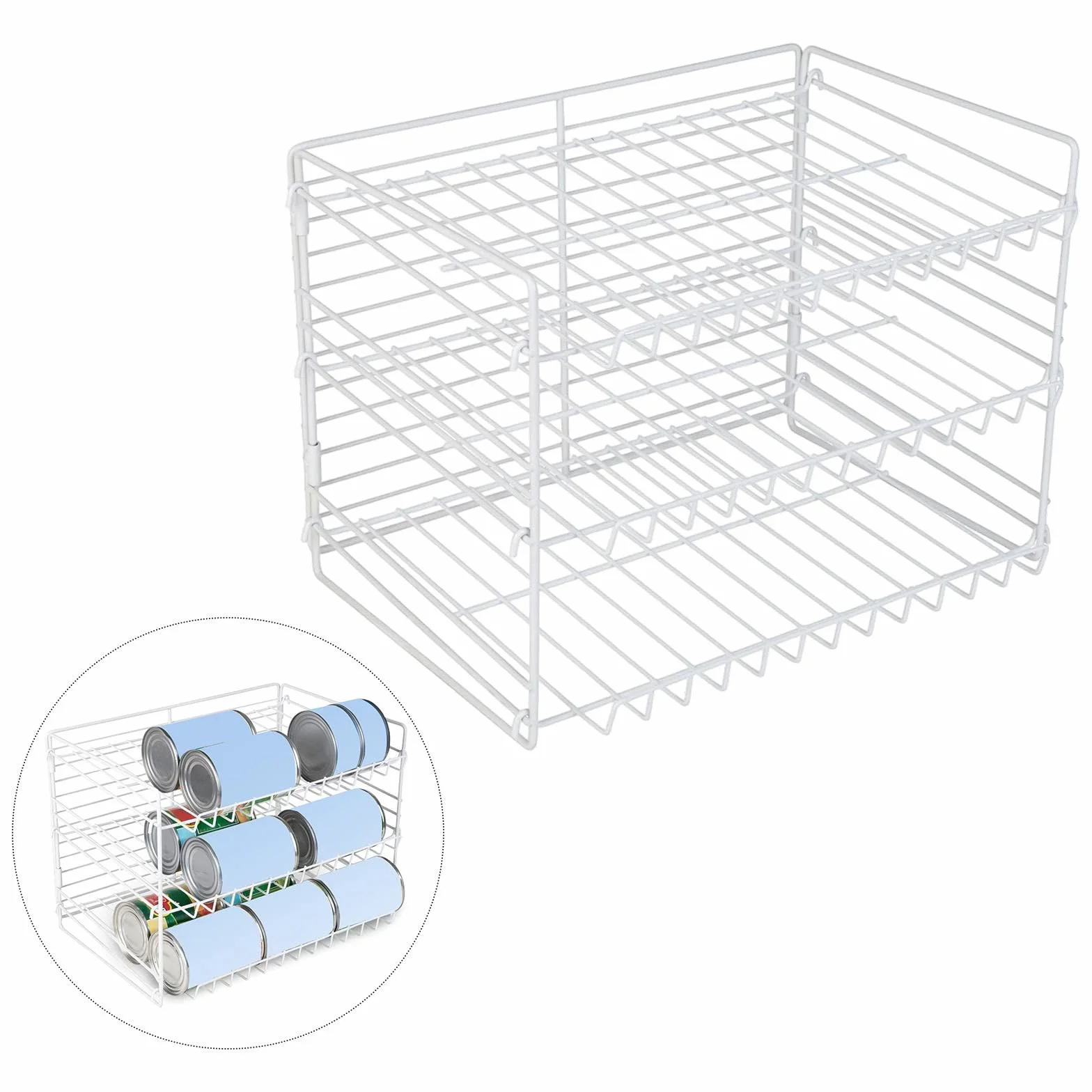 Organizador de latas de 3 Niveles con Capacidad para 27 Botellas, Estante Escalonado Que Ahorra Espacio, dispensador de latas, Soporte para Alimentos